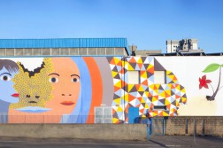 Civitavecchia - Il Murales di DEM sulla facciata della scuola Ennio Galice